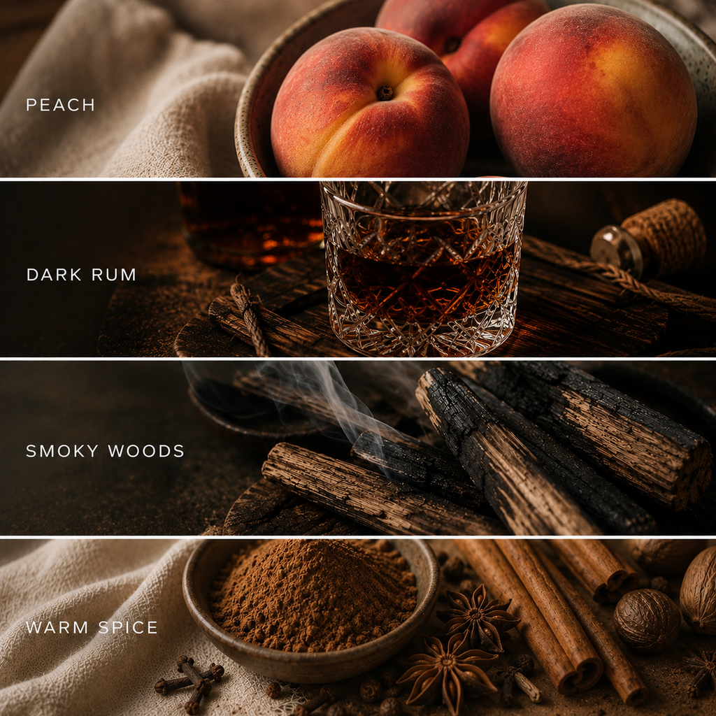Moonlit Orchard candle - peach, dark rum, patchouli