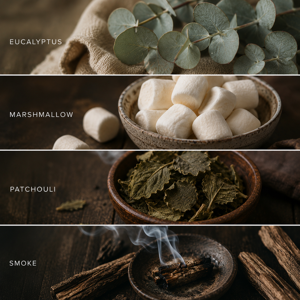Oak + Marshmallow candle - eucalyptus, smoke, patchouli, marshmallow